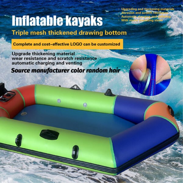 2.4m Extra-Thick PVC Inflatable Kayak with Drop Stitch Floor - Image 2