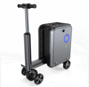 electric carry-on luggage, motorized travel suitcase, TSA lock luggage, detachable battery suitcase, smart luggage with motor