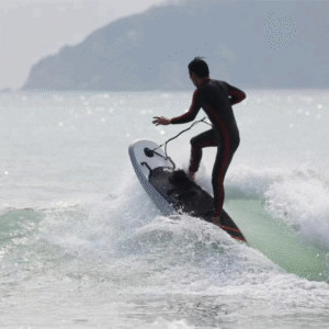 High performance motorized surfboard with powerful engine