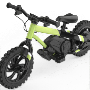 Battery powered balance bike with adjustable seat