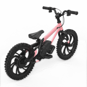 Two year old enjoying a toddler electric balance bike outdoors