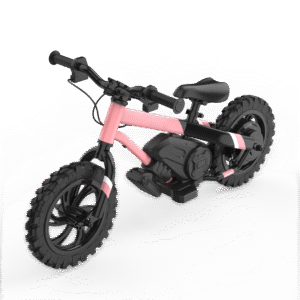 Toddler learning to ride on a safe electric balance bike