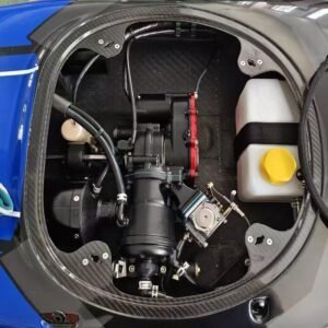 High performance gas surfboard with powerful engine for extreme water sports