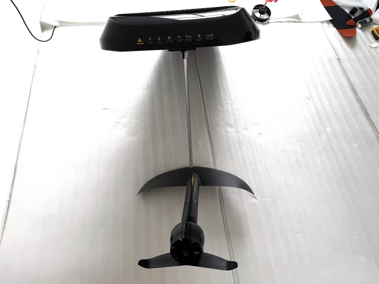 Efoil hydrofoil assembly, motor cabin and propeller guard for electric hydrofoil