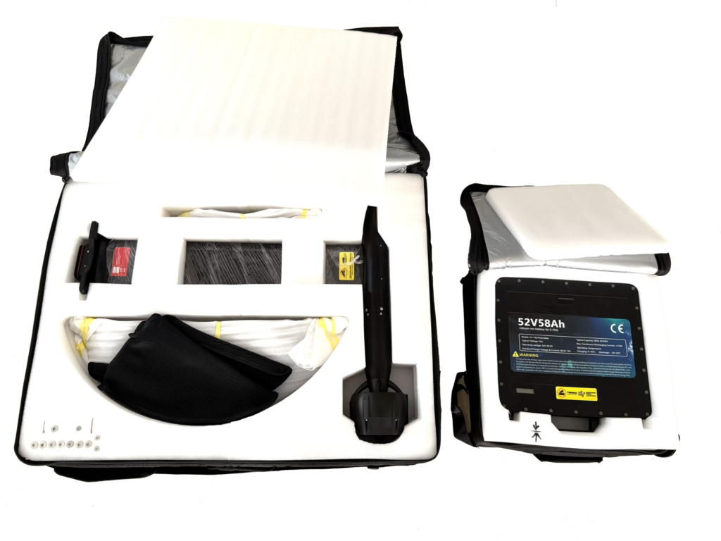 Efoil battery and mast protective packaging bags